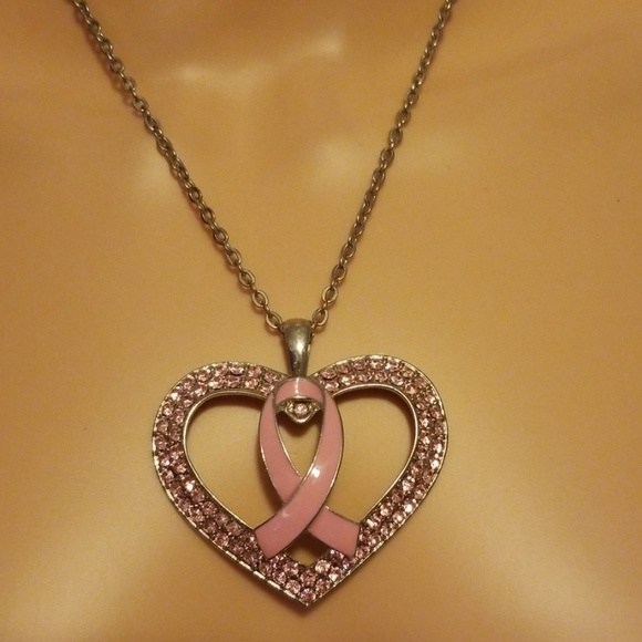 Jewelry - 💜🍭 5 for $25 🍭BREAST CANCER RIBBON NECKLACE